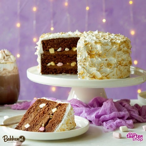 Paquet de gâteau au chocolat meringué