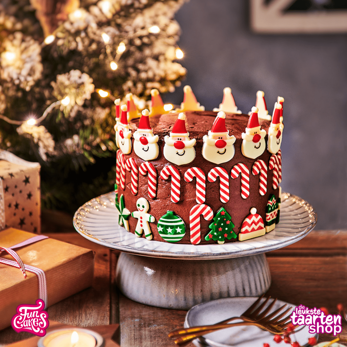 Chocolade Kersttaart