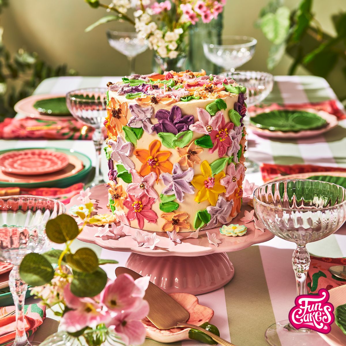 Bloementaart met botercrème