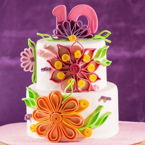 Vrolijke quilling taart