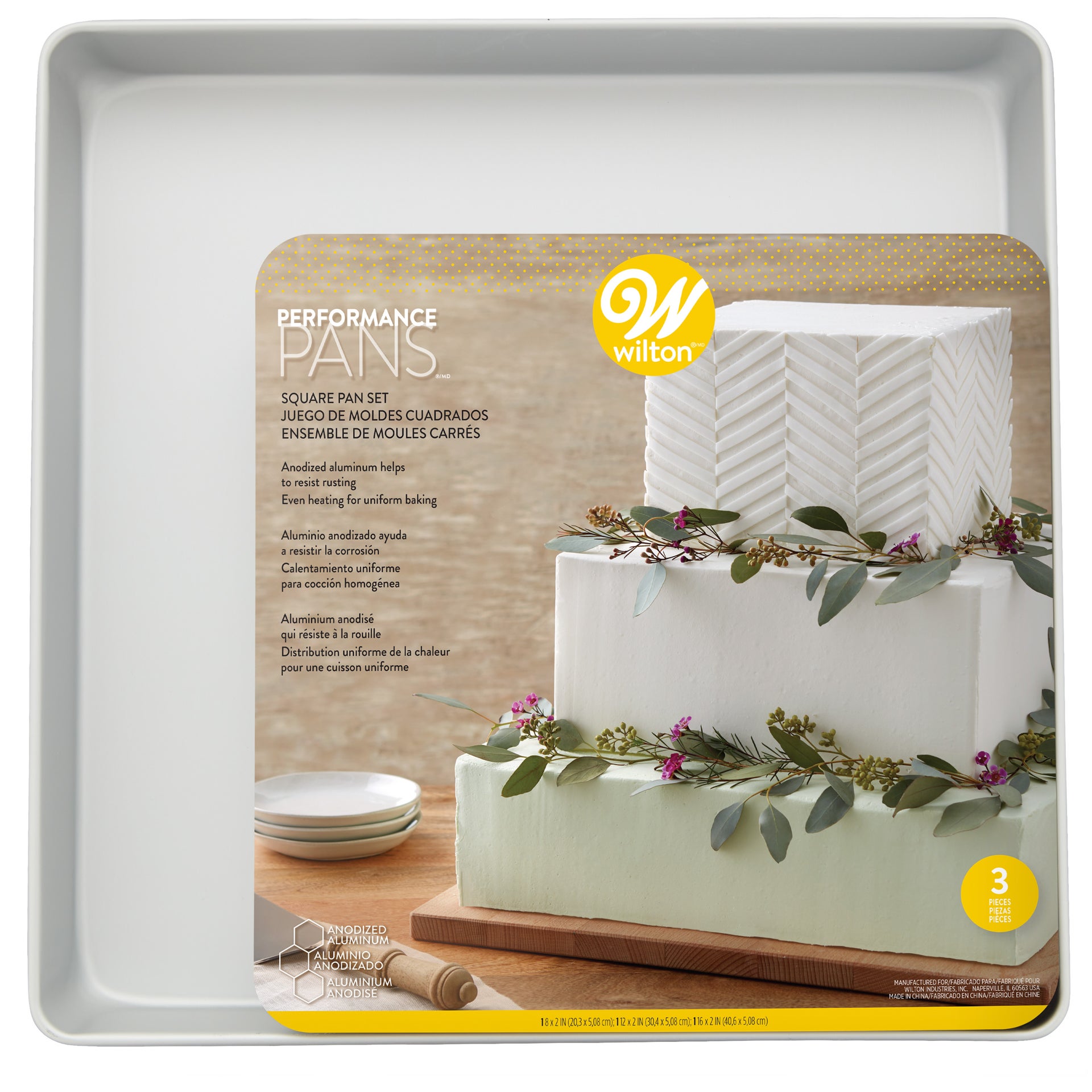 Wilton Performance Pans Moules à Gâteau Carrés set/3