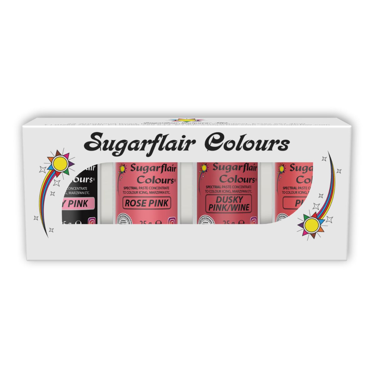Sugarflair Paste Colour Pink Set/4