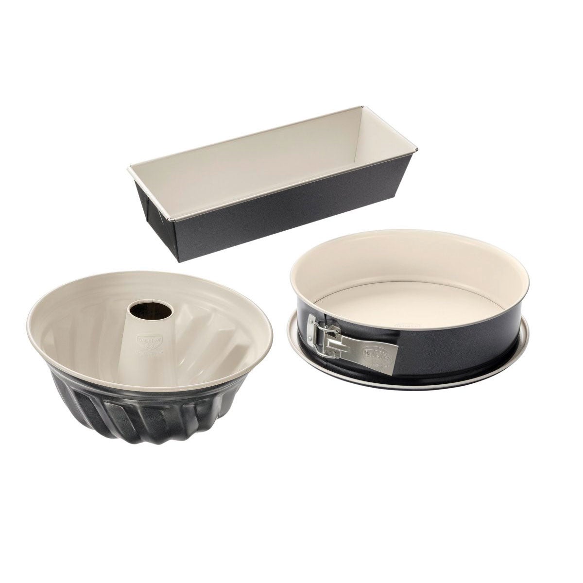 Dr. Oetker Back-Trend Moules à Cake Ronde/Loaf/Tube Cannelé set/3