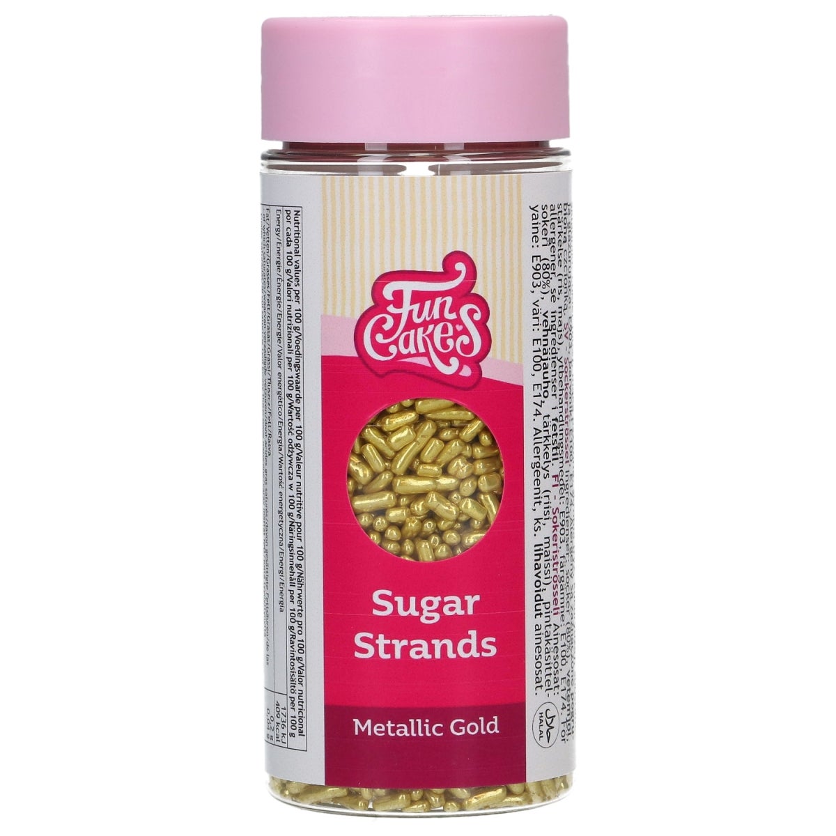 FunCakes Sugar Strands Métalliques Or 80g