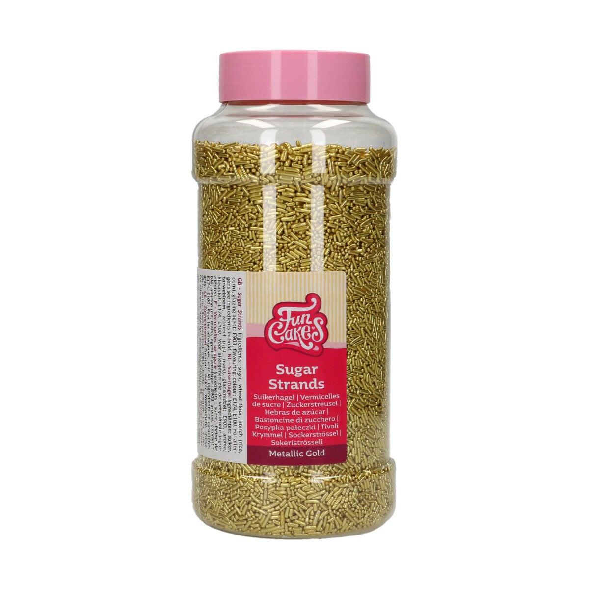 FunCakes Sugar Strands Metallic Goud 800g