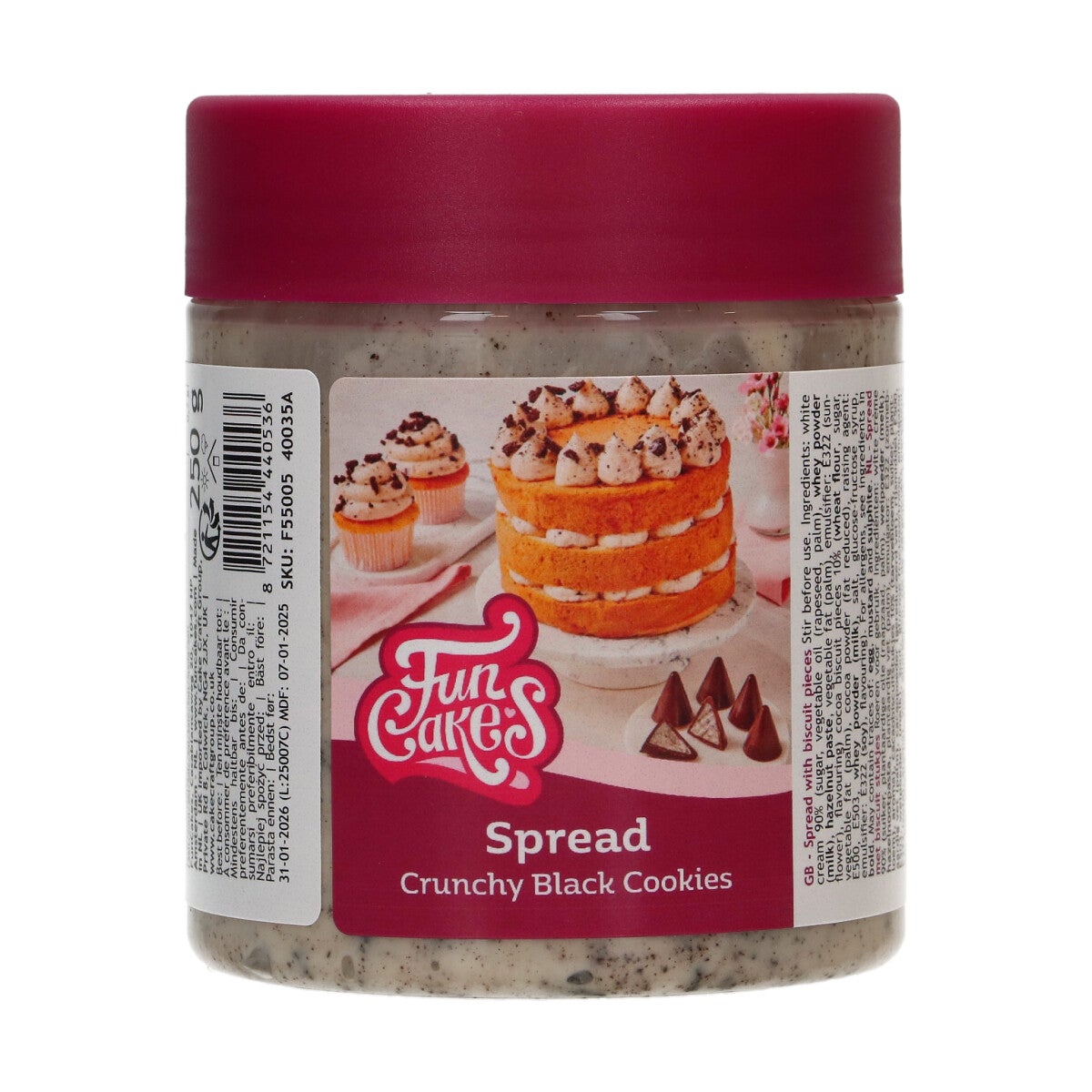 FunCakes Pâte à Tartiner Croustillante Biscuits Noirs 250g
