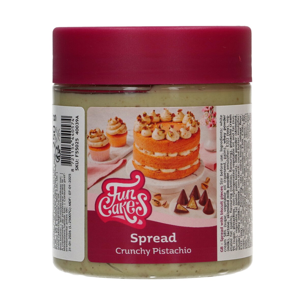 FunCakes Pâte à Tartiner Croustillante Pistache 250g