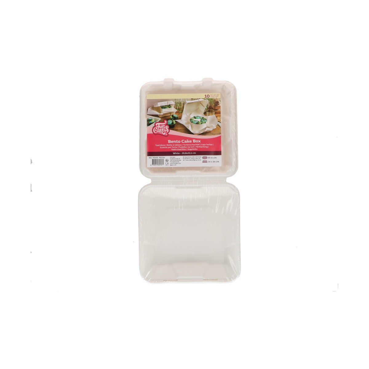 FunCakes Boîte àgâteaux Bento Blanc 20,8x22,1cm pk/10