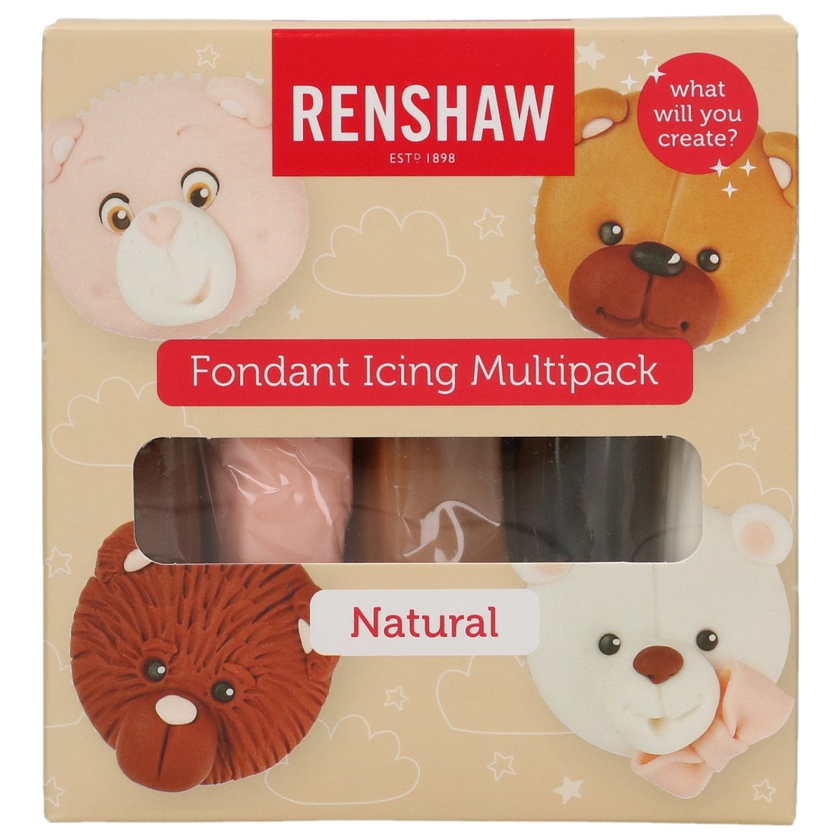 Renshaw Fondant Icing Multipack -Natural Colours-5x100g