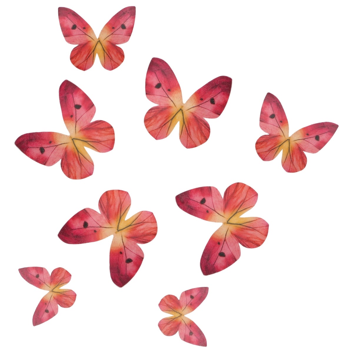 Wilton Décorations en Papier Comestibles Papillons Ombre Rose set/8