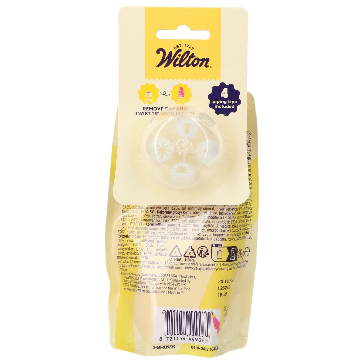 Wilton Glaçage Décoration Jaune 212g