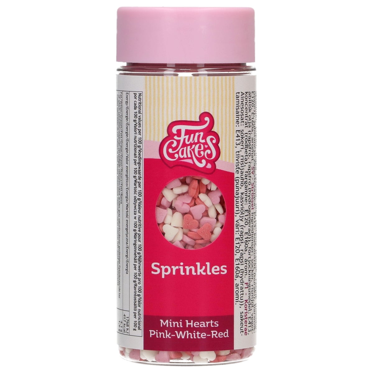 FunCakes Mini Hartjes Roze/Wit/Rood 60g