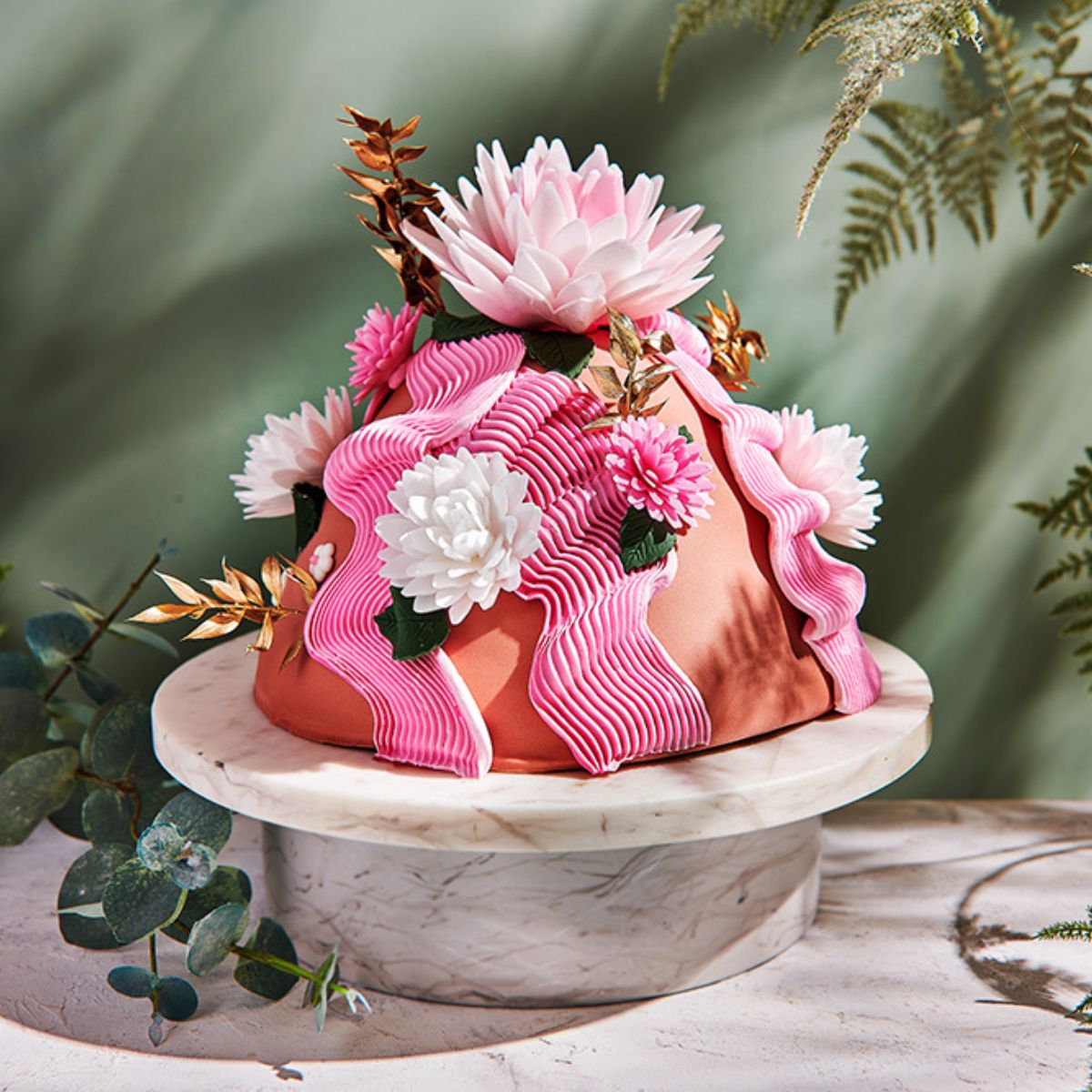 FunCakes Fleurs Comestibles en Azyme Deluxe Pivoine Rose Ombre Large pk/1