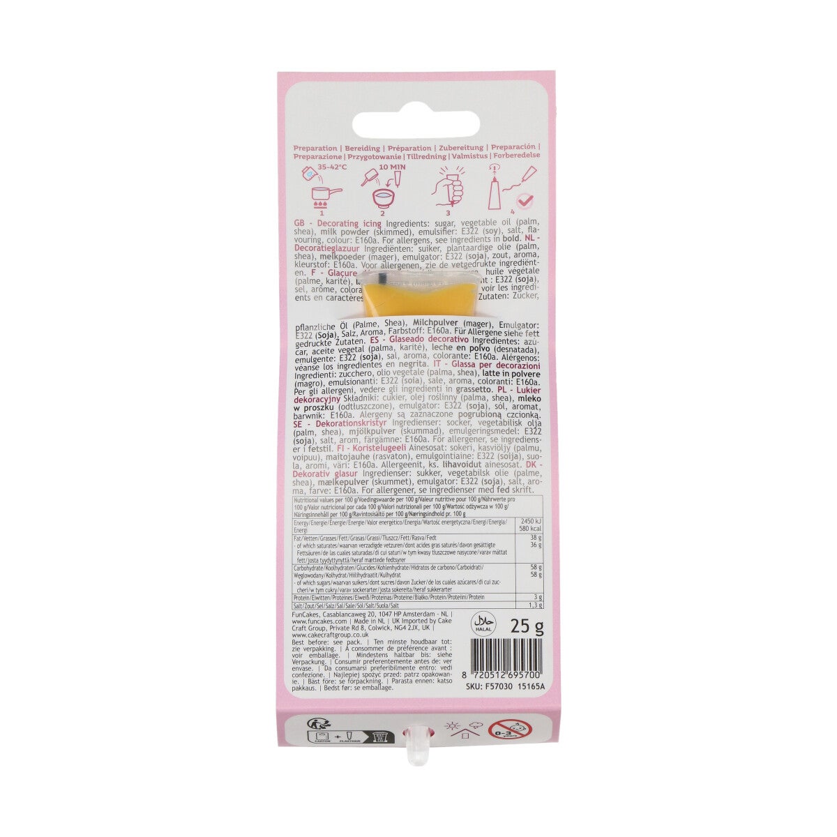 FunCakes Choco Writer Jaune 25g