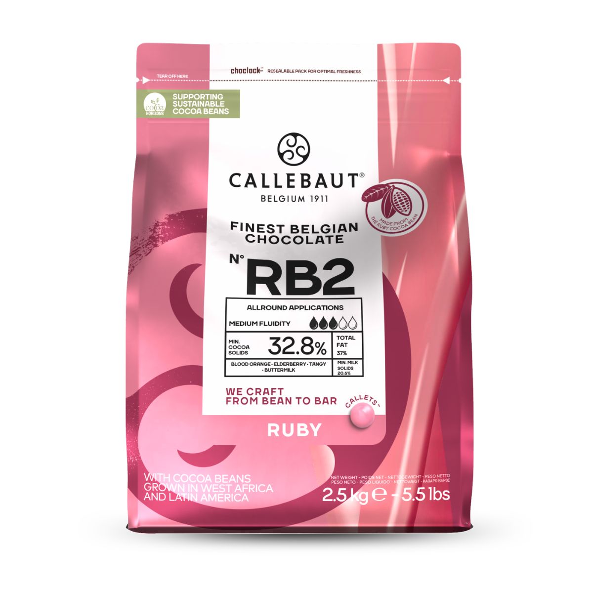 Callebaut Callets de Chocolat Rubis 2,5kg