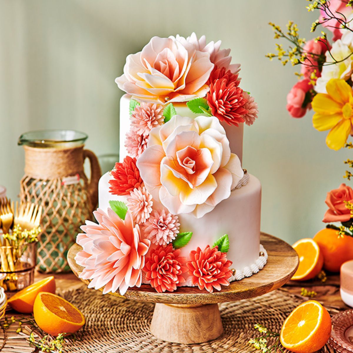 FunCakes Fleurs Comestibles en Azyme Deluxe Pivoine Rose Ombre Large pk/1