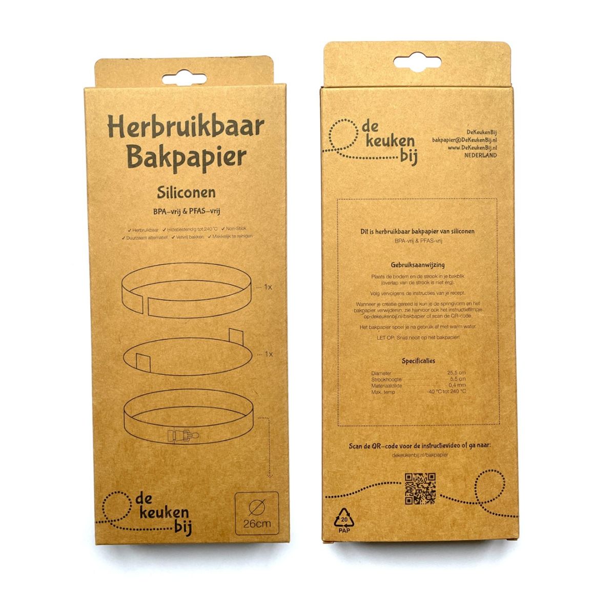 De KeukenBij Papier Cuisson Réutilisable en Silicone Rond Ø26cm