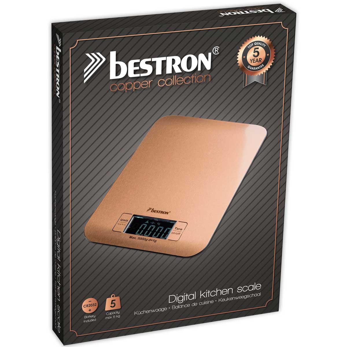 Bestron Balance de Cuisine Digitale Cuivre