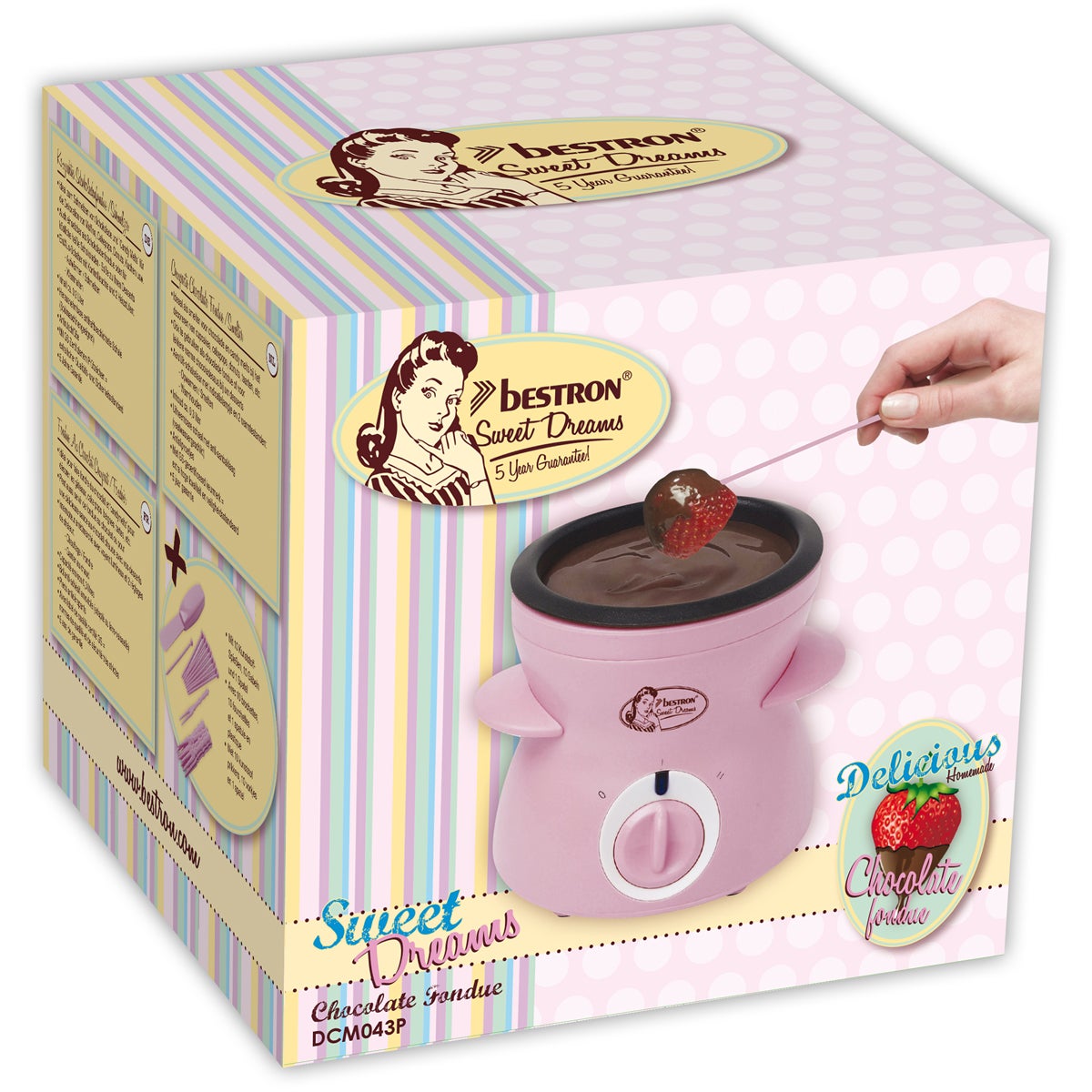 Bestron Fondue au chocolat rose