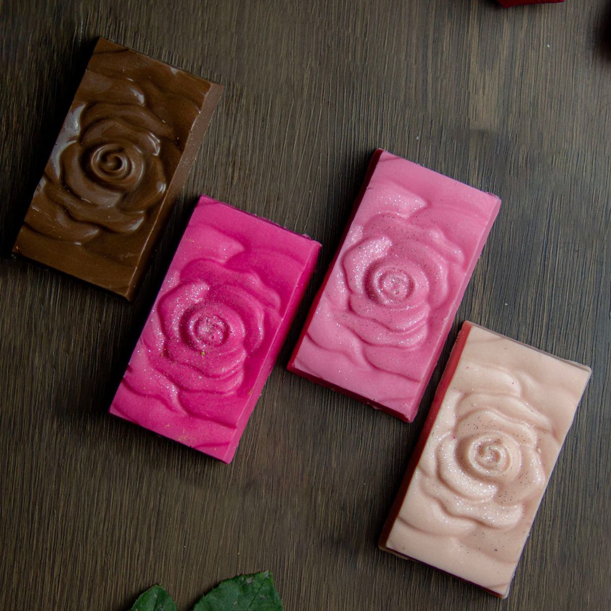 BWB Chocolate Mould 3 pièces Mini Barre Choco Motif Rose