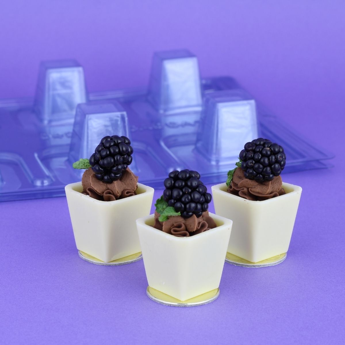 BWB Moule à Chocolat en 3 parties - Cube Ouvert