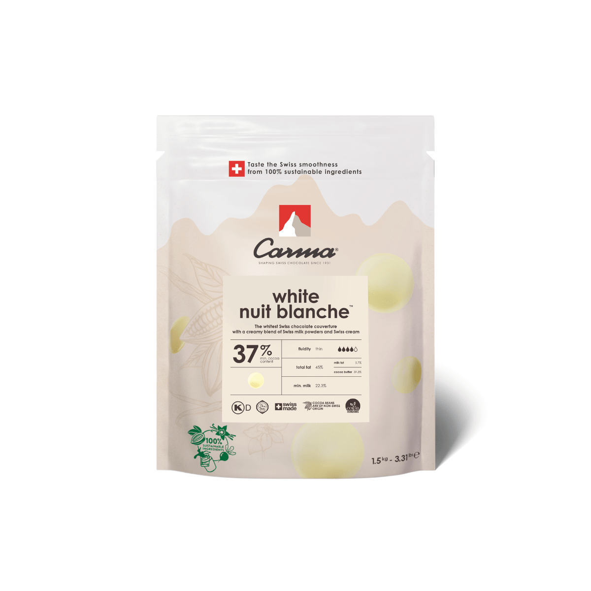Carma Gouttes de Chocolat 1,5 kg - White Nuit Blanche 37%