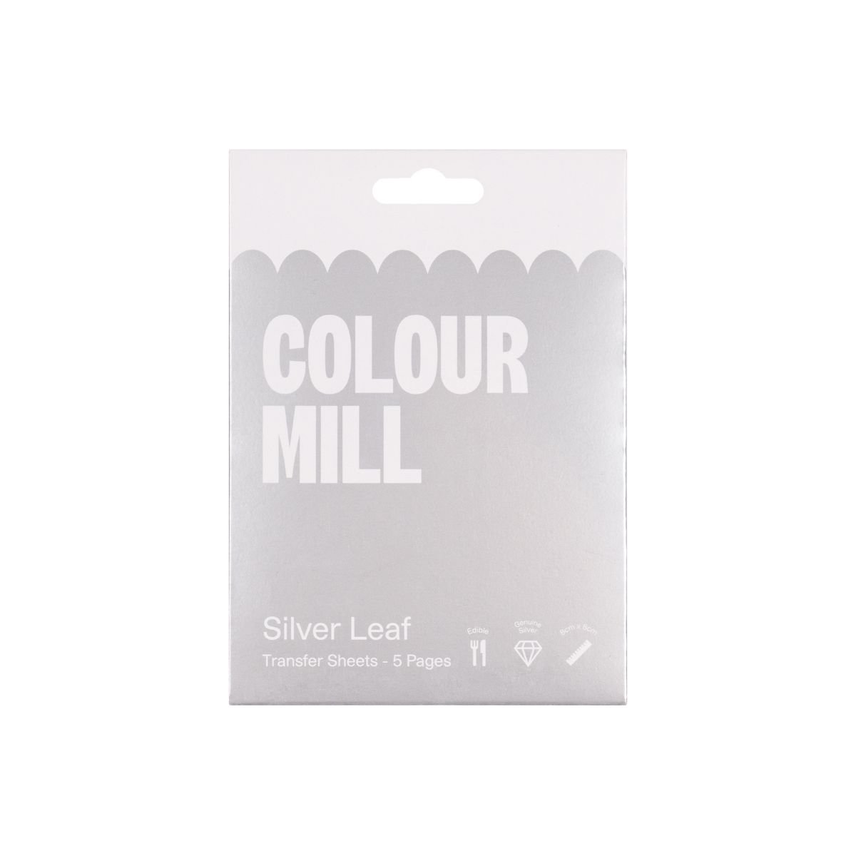 Colour Mill Edible Silver Leaf Transfer - 8cm pk/5