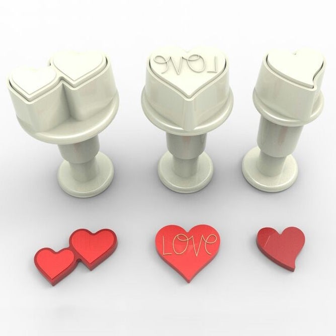 Dekofee Mini emporte-pièces à piston Cœurs set/3