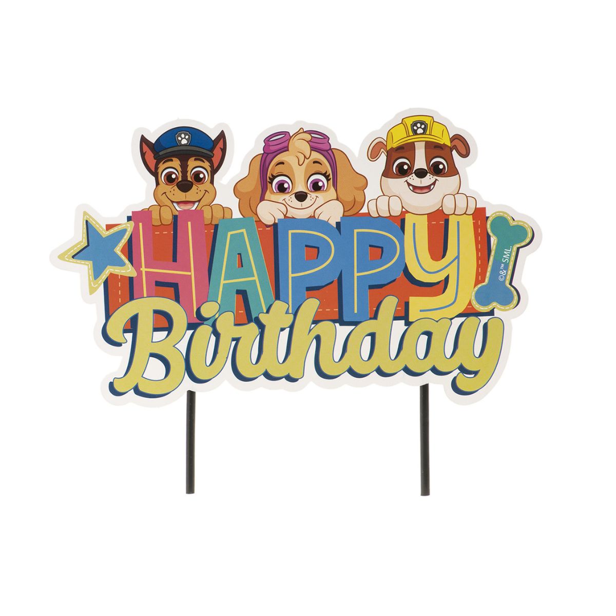 Dekora Paw Patrol Happy Birthday Cake Topper 17 x 15 cm