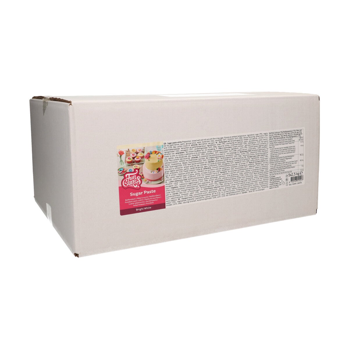 FunCakes Pâte à Sucre Bright White 12,5 kg (5x2,5 kg)
