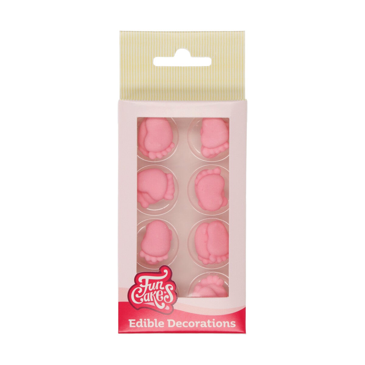 FunCakes Décors en Sucre Pieds de Bébé Rose Set/16