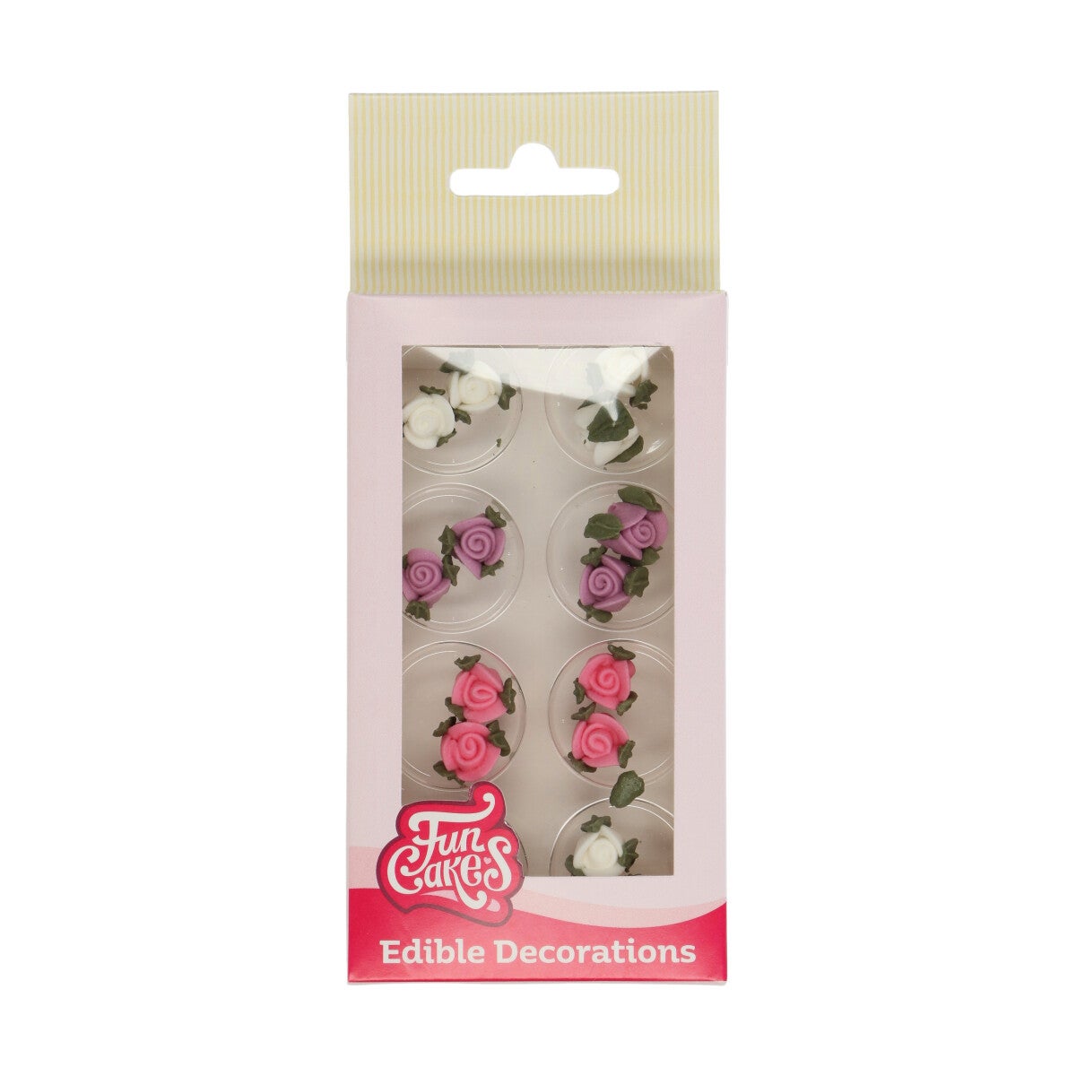 FunCakes Décors en Sucre Roses avec Feuilles Set/16