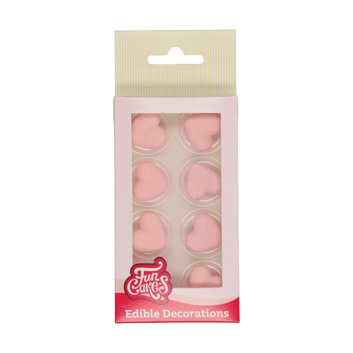 FunCakes Décors en Sucre Cœur rose Set/8