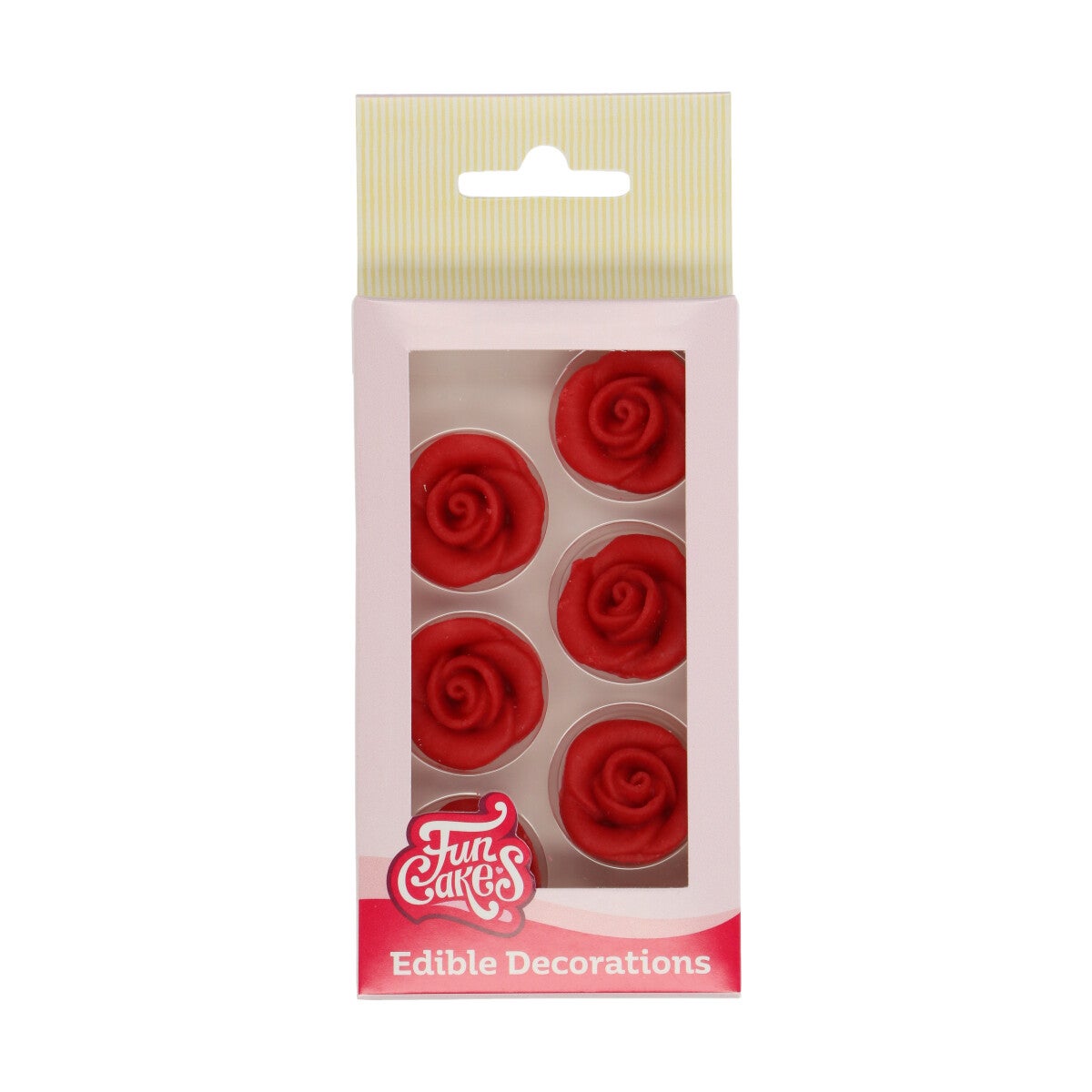 FunCakes Décorations en pâte d’amande Roses Rouges Set/6