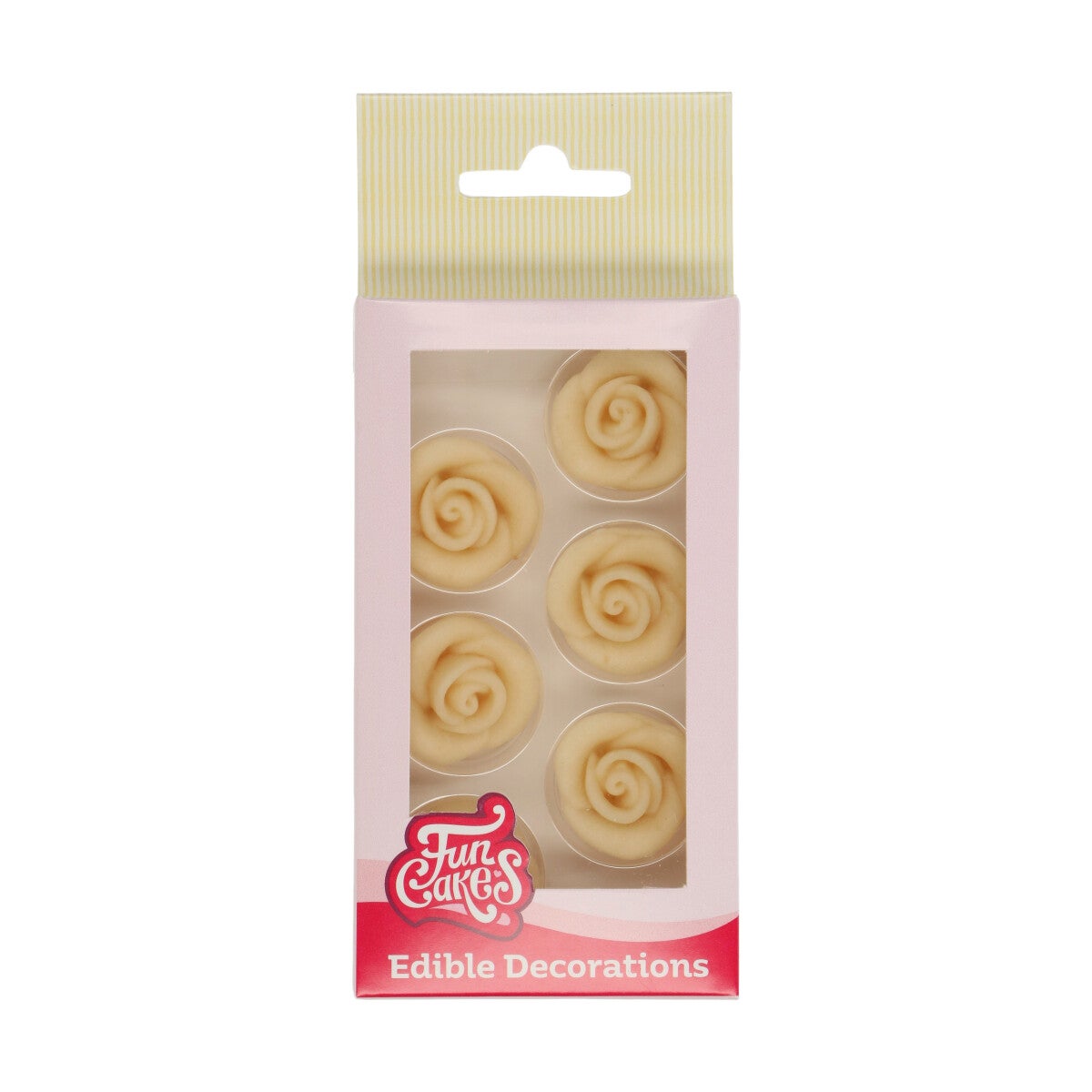FunCakes Décorations en pâte d’amande Roses Blanches Set/6