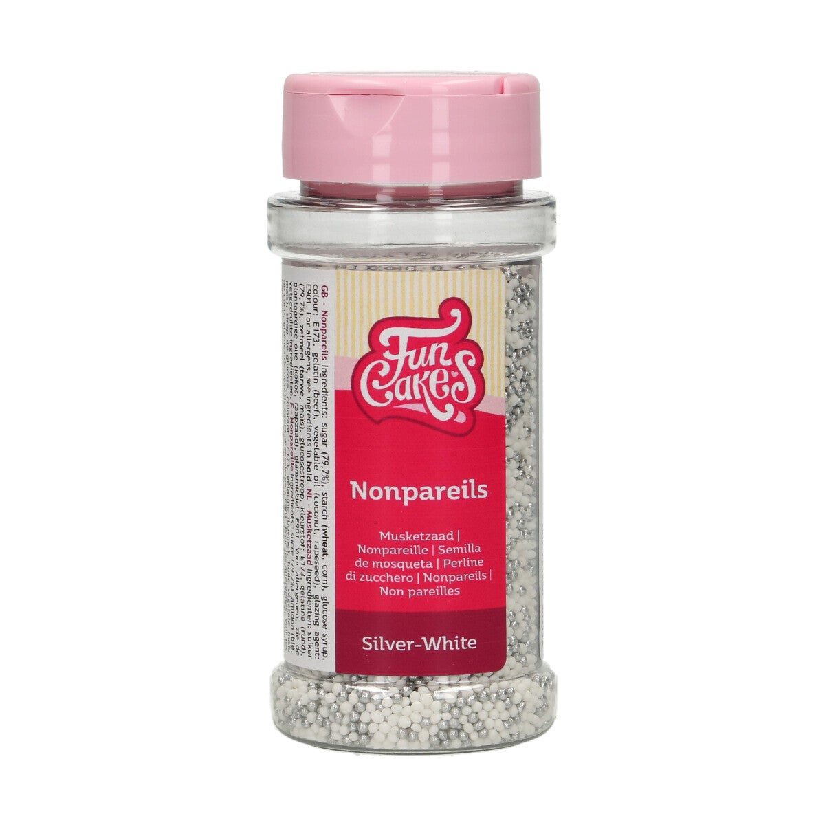 FunCakes Nonpareils Argentées-Blanches 80g