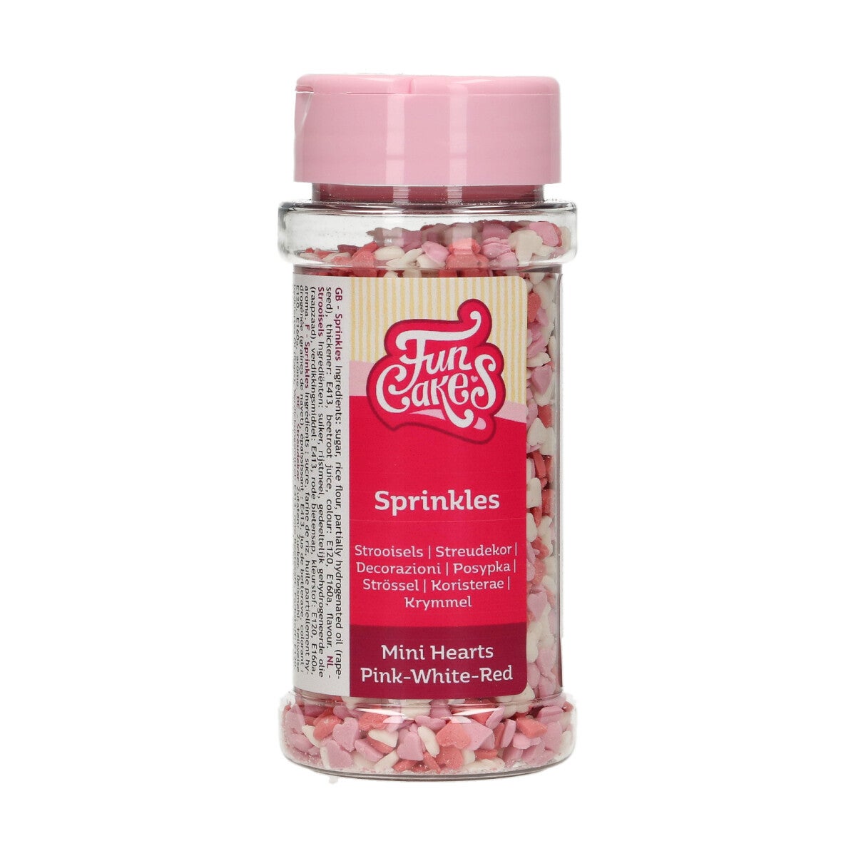 FunCakes Mini Hartjes Roze/Wit/Rood 60g