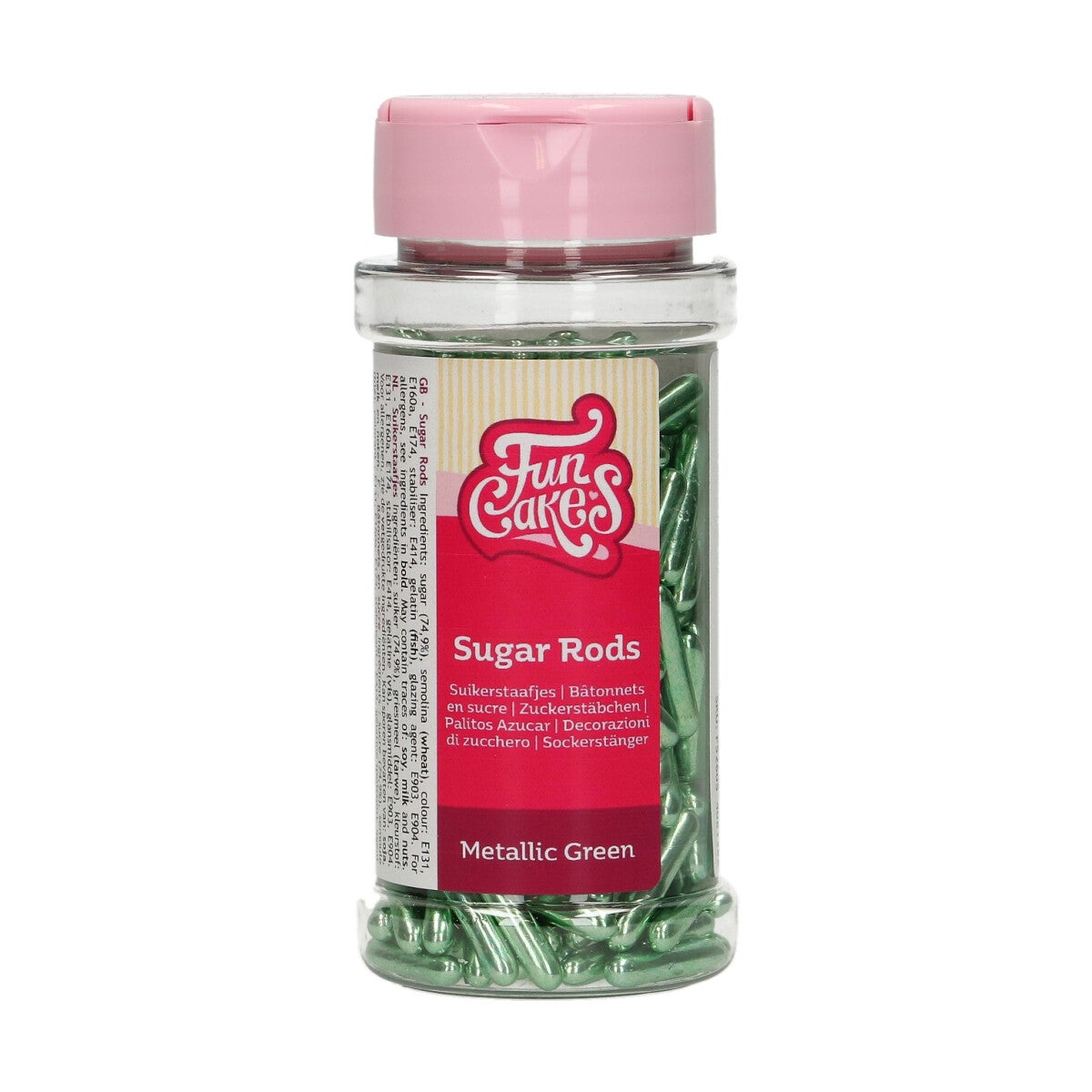 FunCakes Bâtons de Sucre Métalliques XL Vert 70g