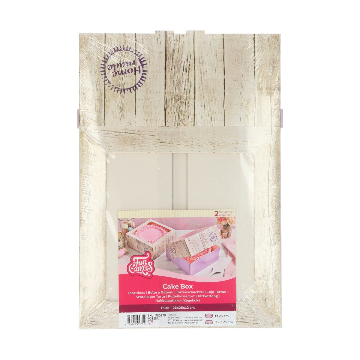 FunCakes Boîte à Gâteau -Pure- 26x26x12cm pcs/2