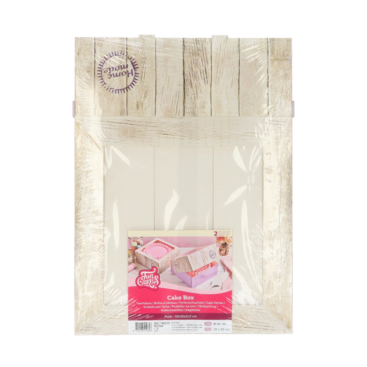 FunCakes Boîte à Gâteau -Pure- 32x32x11.5cm pcs/2