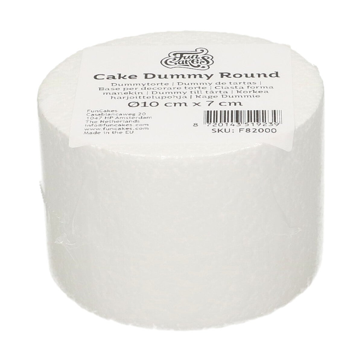 FunCakes Dummy - Gâteaux Polystyrène Rond 7cm -Ø10cm-