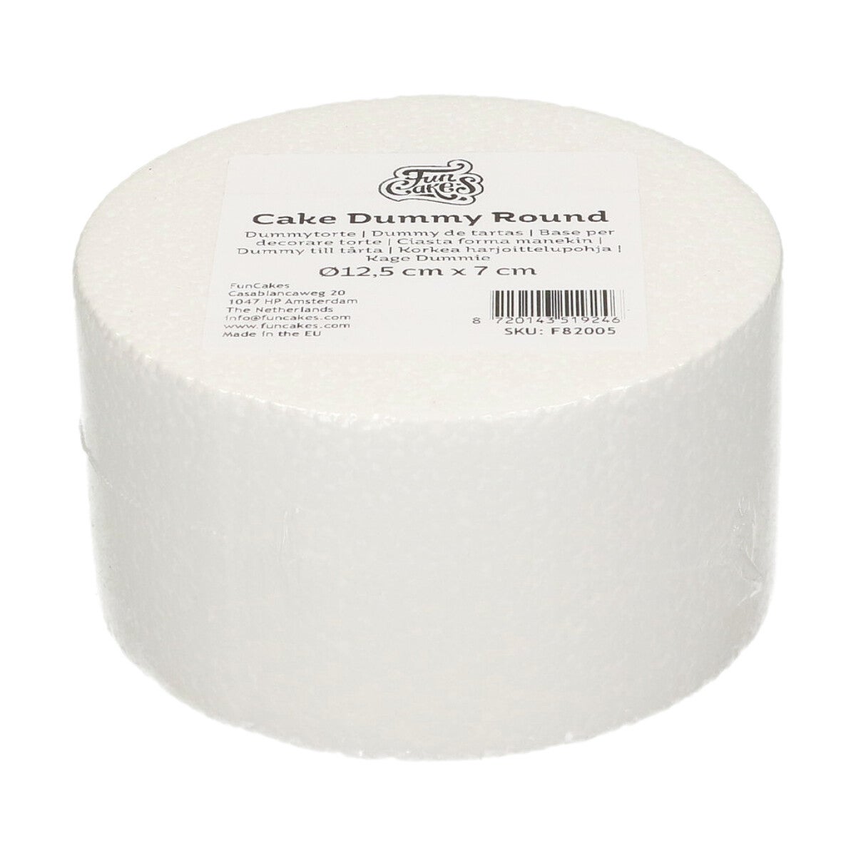 FunCakes Dummy - Gâteaux Polystyrène Rond 7cm -Ø12,5cm-
