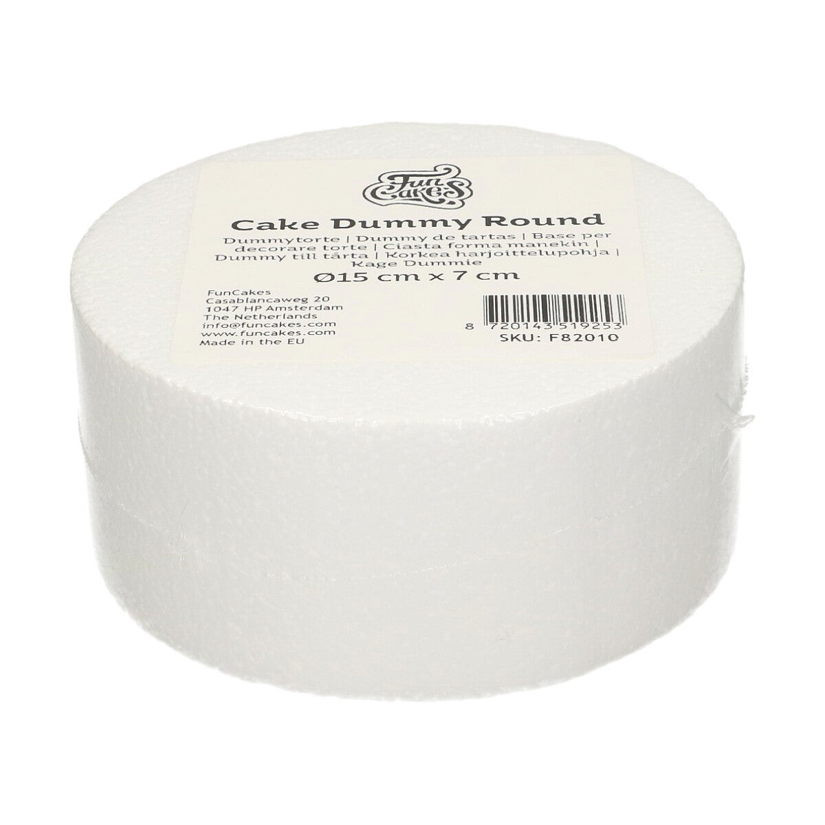 FunCakes Dummy - Gâteaux Polystyrène Rond 7cm -Ø15cm-