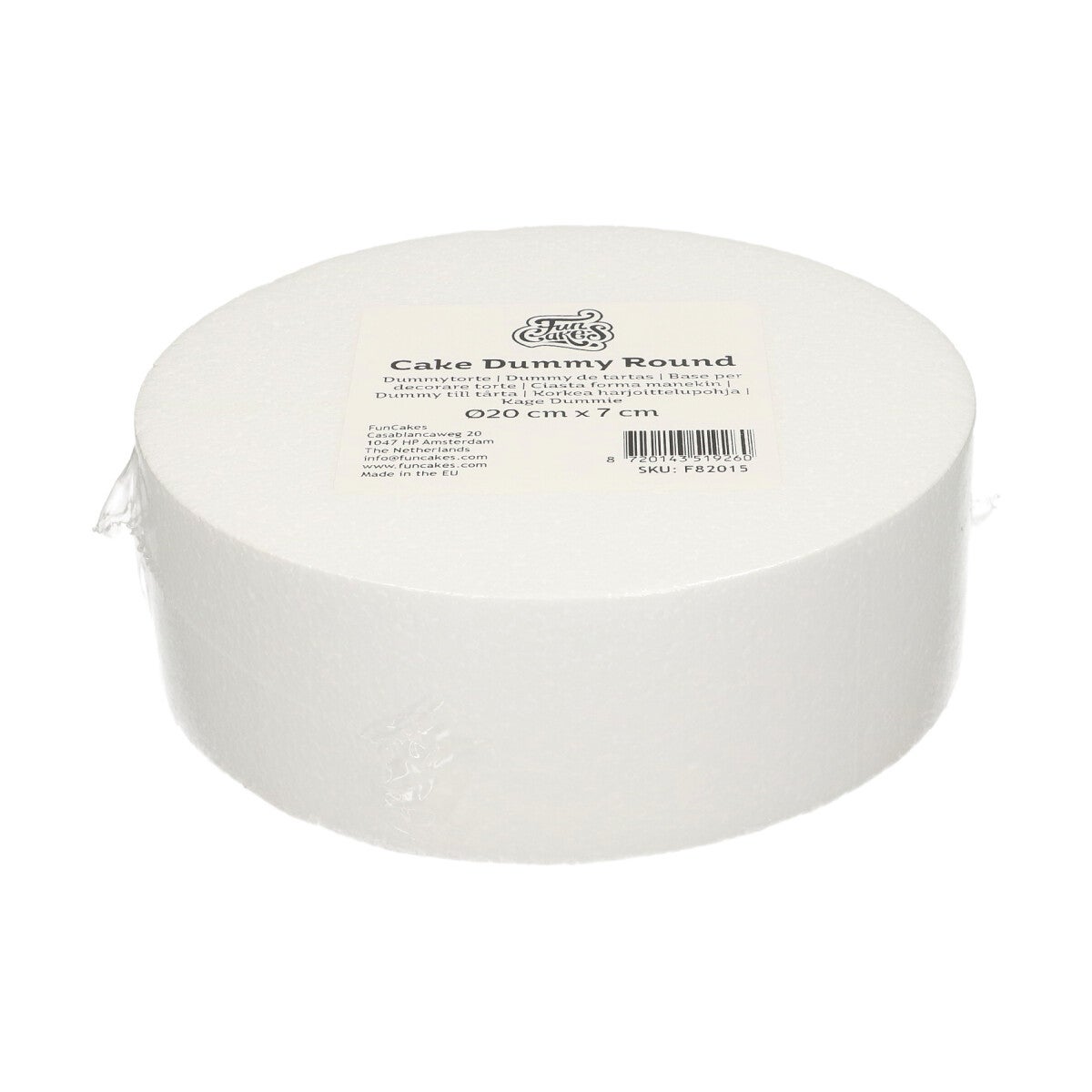FunCakes Dummy - Gâteaux Polystyrène Rond 7cm -Ø20cm-