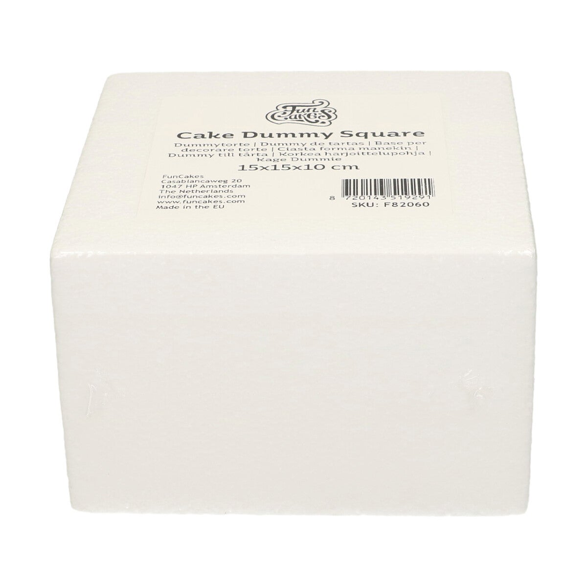 FunCakes Dummy - Gâteaux Polystyrène Carré 10cm -15x15cm-