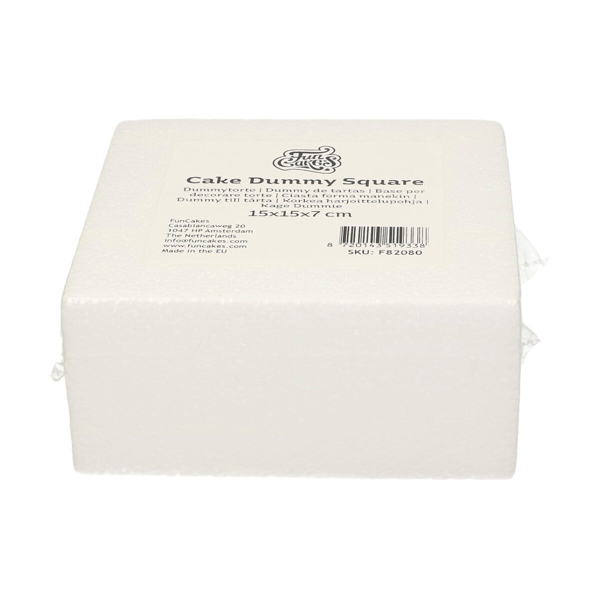 FunCakes Dummy - Gâteaux Polystyrène Carré 7cm -15x15cm-