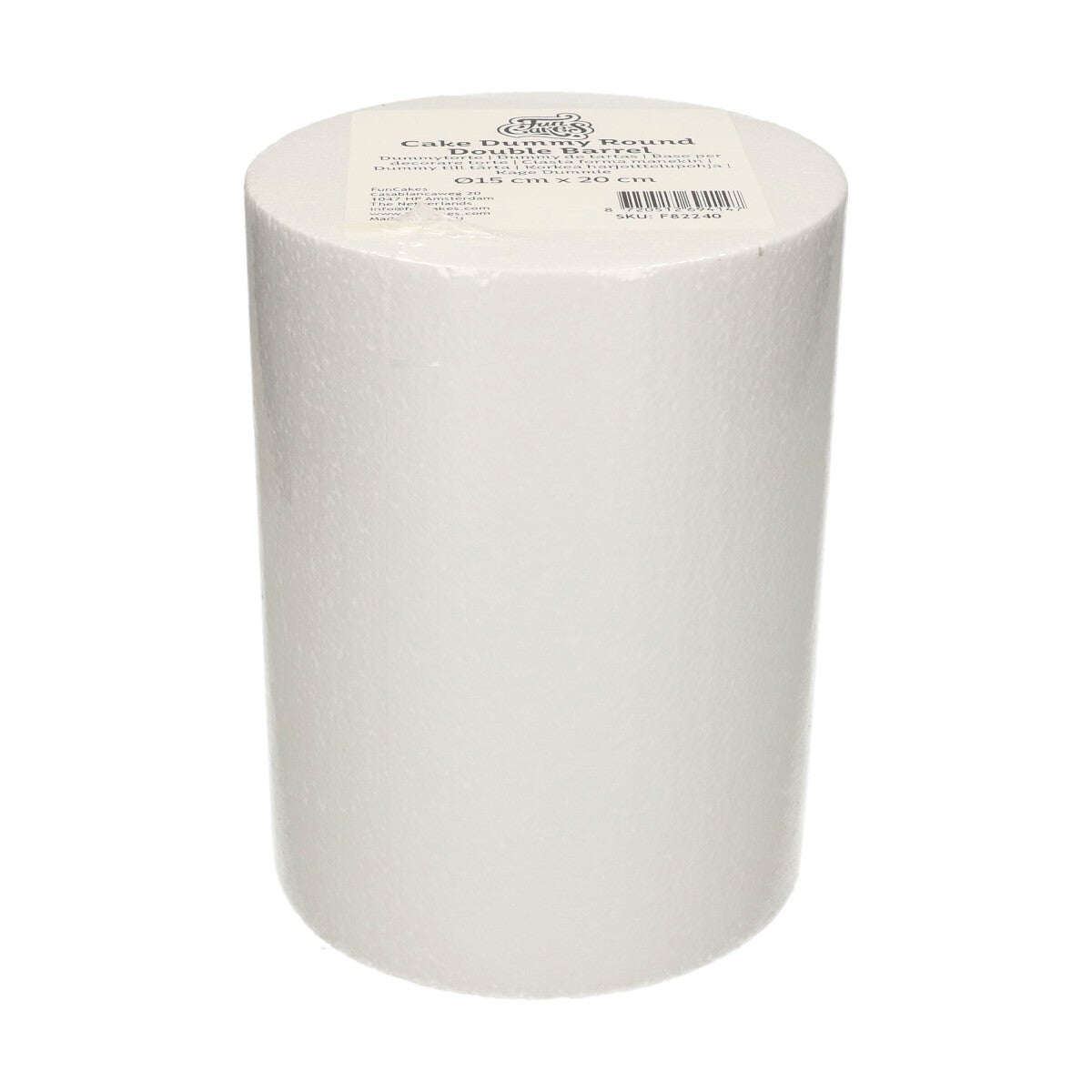 FunCakes Cake Dummy Round Double Barrel Ø15 cm x 20 cm