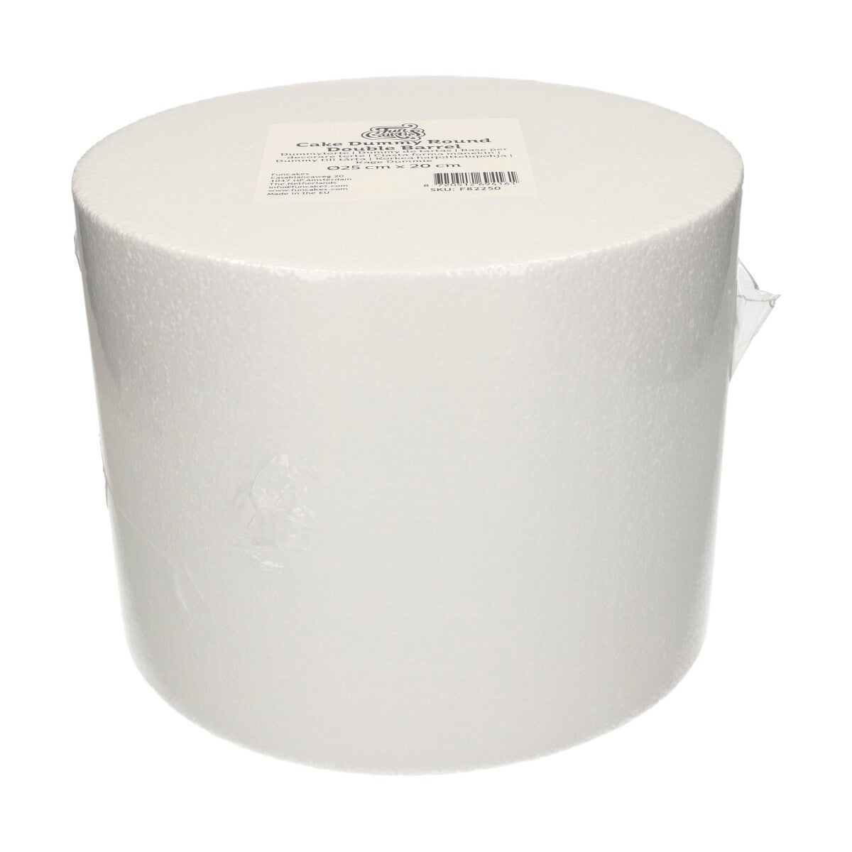 FunCakes Dummy Gâteaux Polystyrène Rond Double Baril Ø25cm