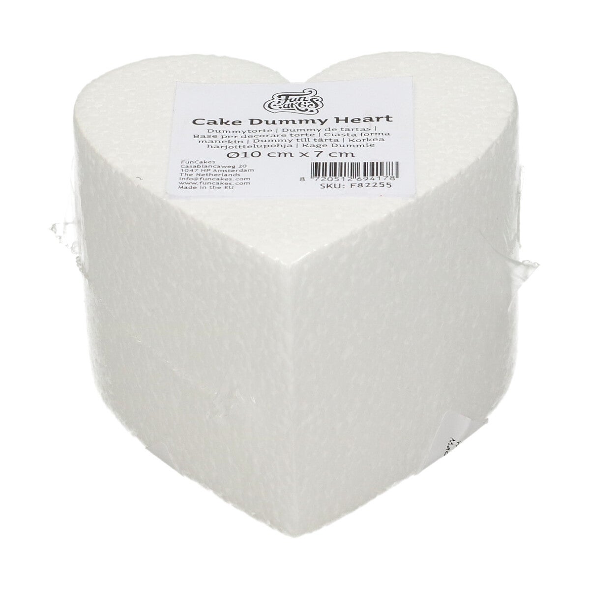 FunCakes Cake Dummy - Gâteaux Polystyrène Coeur Ø10cm x 7cm