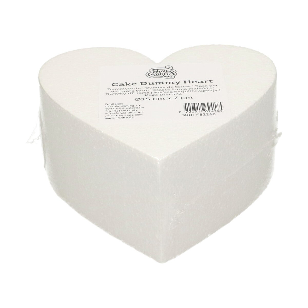 FunCakes Cake Dummy - Gâteaux Polystyrène Coeur Ø15cm x 7cm